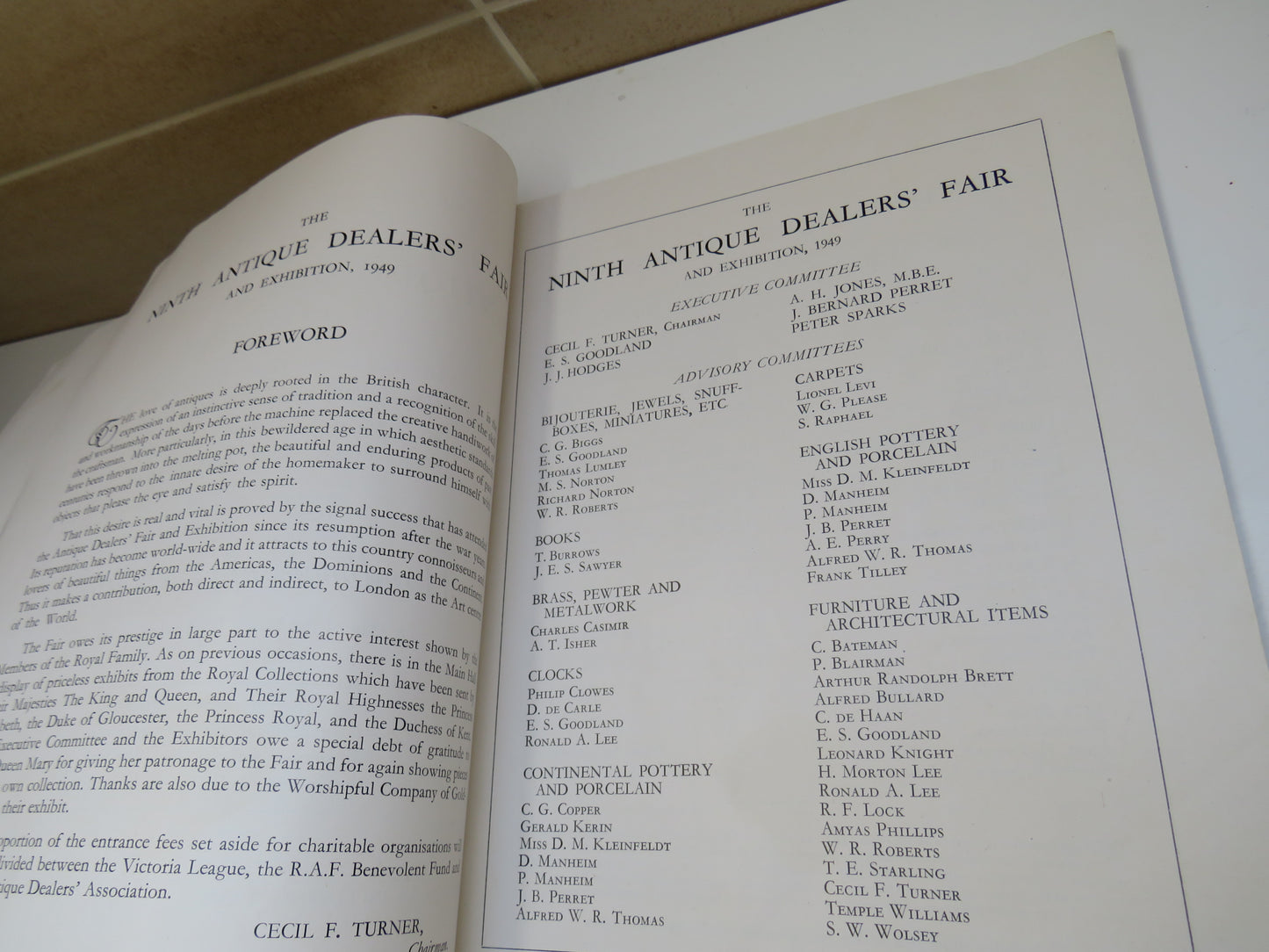 The Ninth Antique Dealers' Fair and Exhibition, Park Lane, 1949