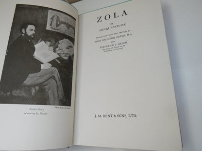 Zola by Henri Barbusse, Translated from the French by Mary Balairdie Green & Frederick Green, 1932 book image 4