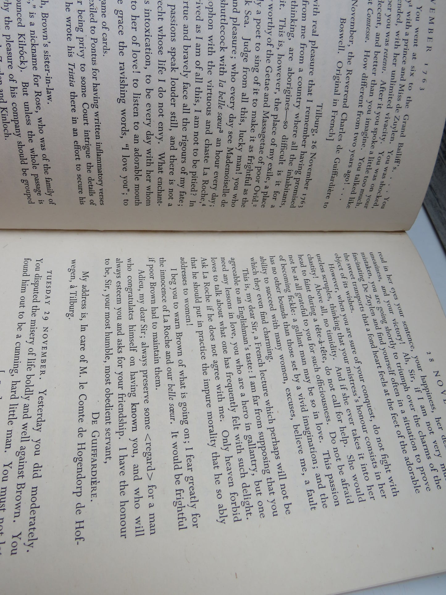 Boswell in Holland 1763-1764 Including his Correspondence with Belle De Zuylen (Zelide), edited by Frederick A. Pottle, 1952