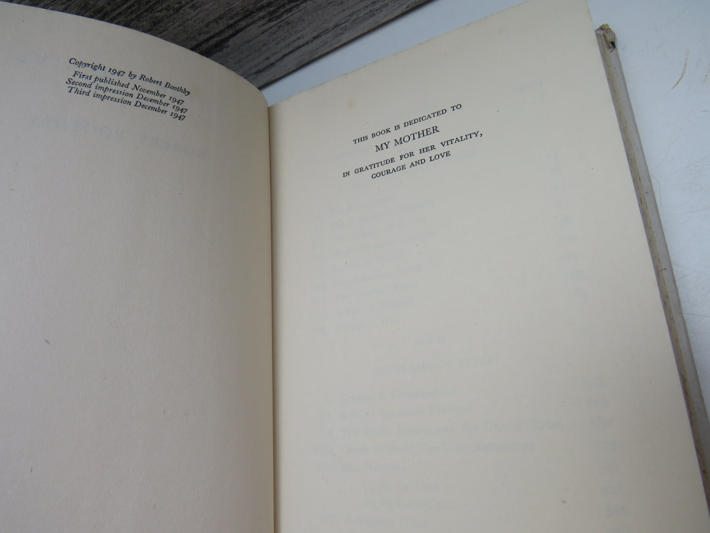 I Fight to Live, Autobiography by Robert Boothby, 1947