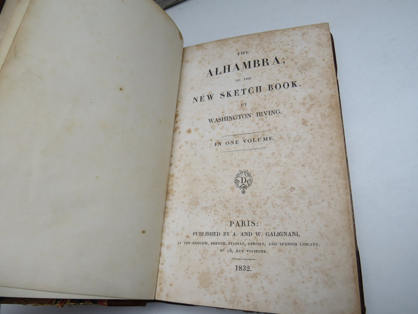 The Alhambra; Or The New Sketch Book By Washington Irving 1832