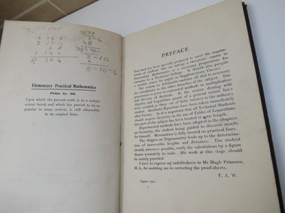 Mathematics for Supplementary and Continuation Classes by Fred Watson, 1912 book image 5