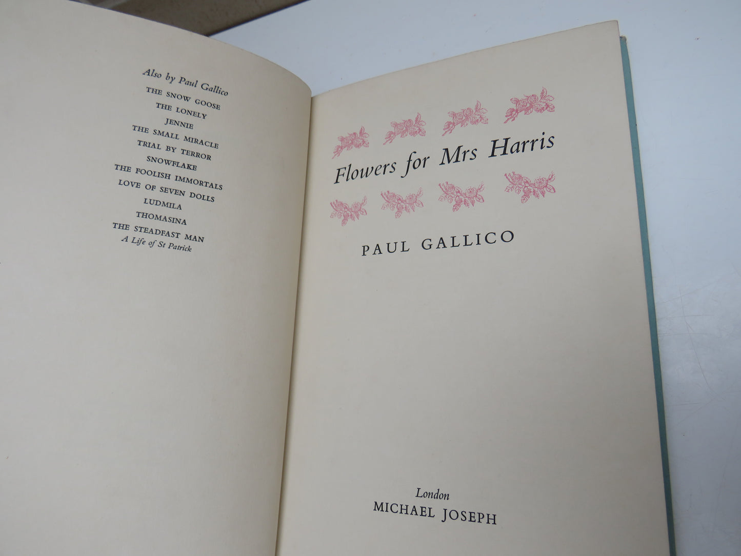 Flowers For Mrs Harris By Paul Gallico 1958