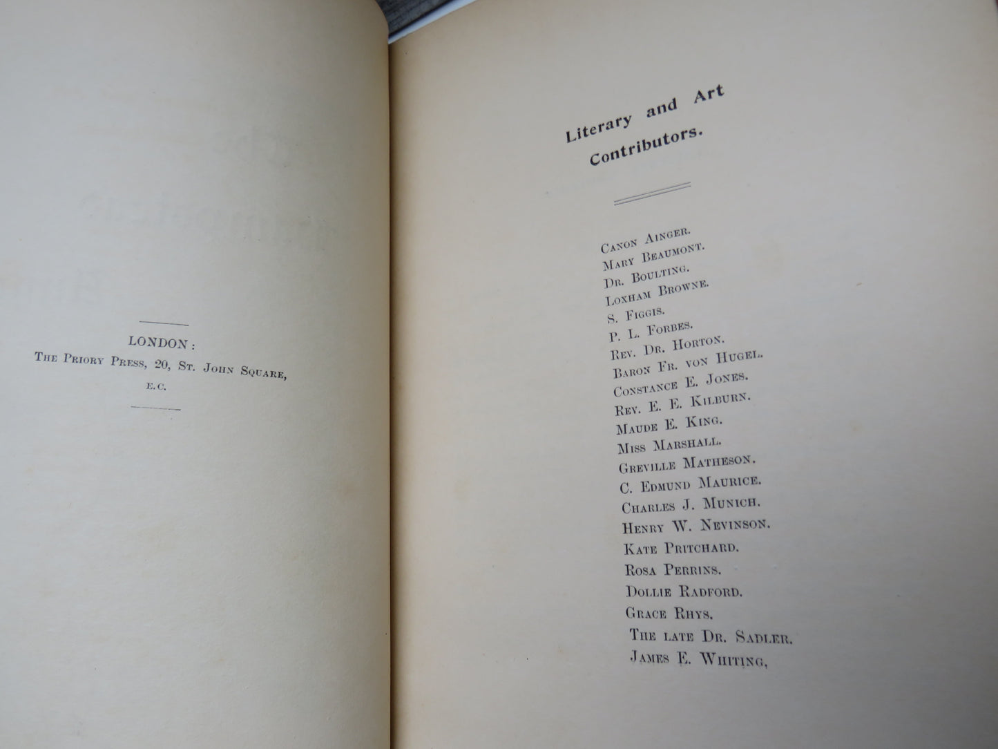The Hampstead Annual 1898 Edited By Ernest Rhys