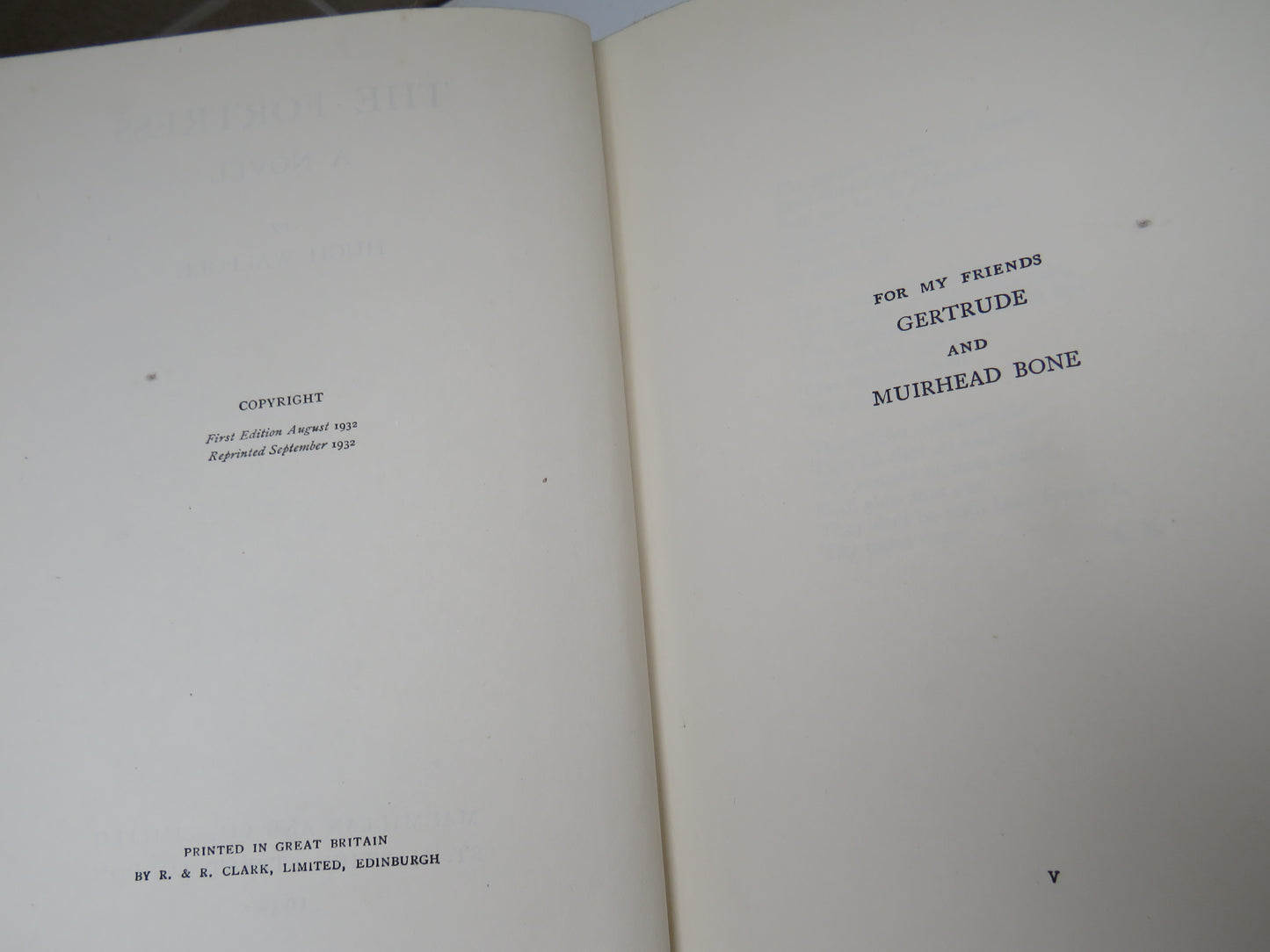 The Fortress A Novel By Hugh Walpole 1932
