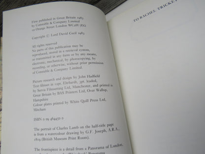 A Portrait of Charles Lamb By David Cecil 1983