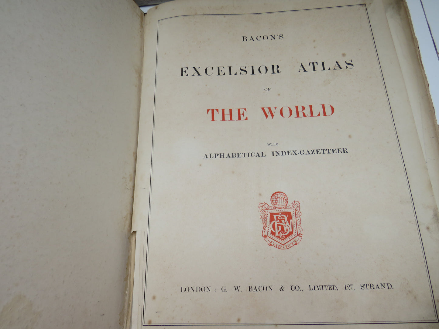 Bacon's The Excelsior Atlas and Gazetteer of the World, Antique Atlas