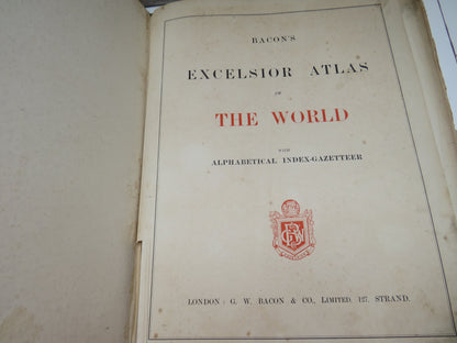 Bacon's The Excelsior Atlas and Gazetteer of the World, Antique Atlas book image 5