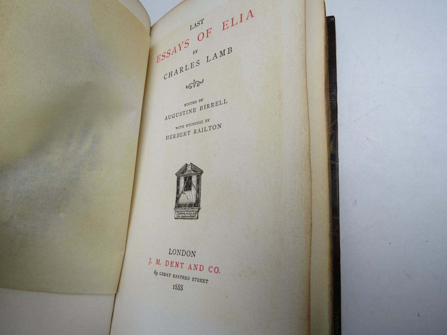 Last Essays of Elia By Charles Lamb 1888