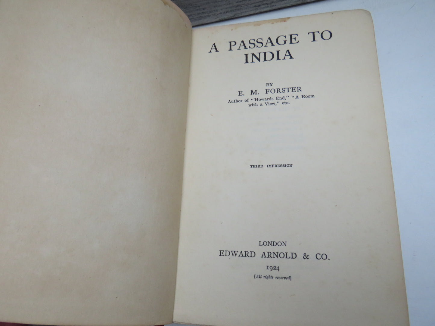 A Passage To India By E. M. Forster 1924 1st Edition book image 4