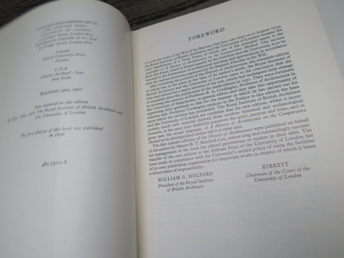 A History of Architecture On The Comparative Method By Sir Banister Fletcher 1967