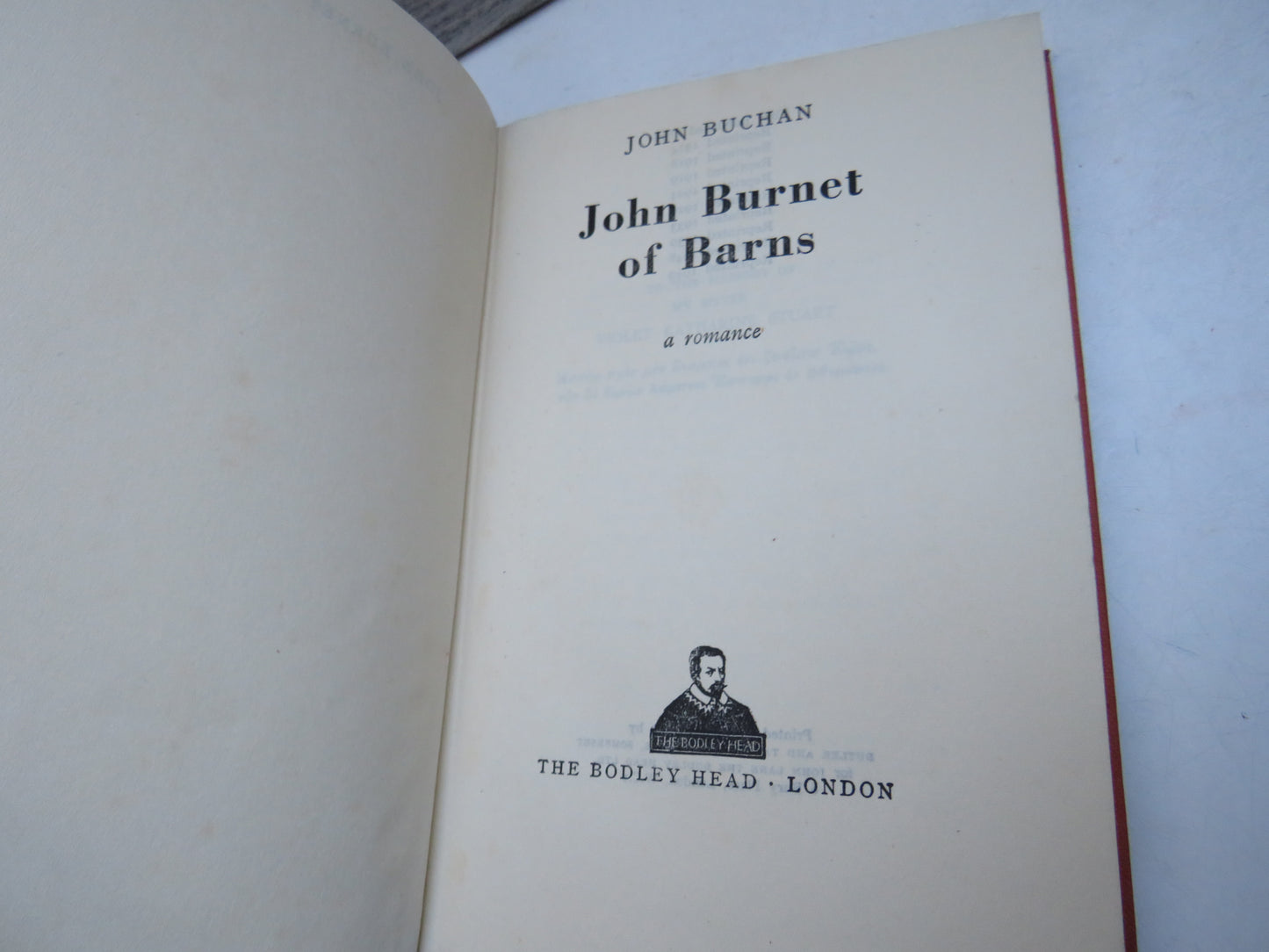 John Burnet of Barns a Romance By John Buchan 1949