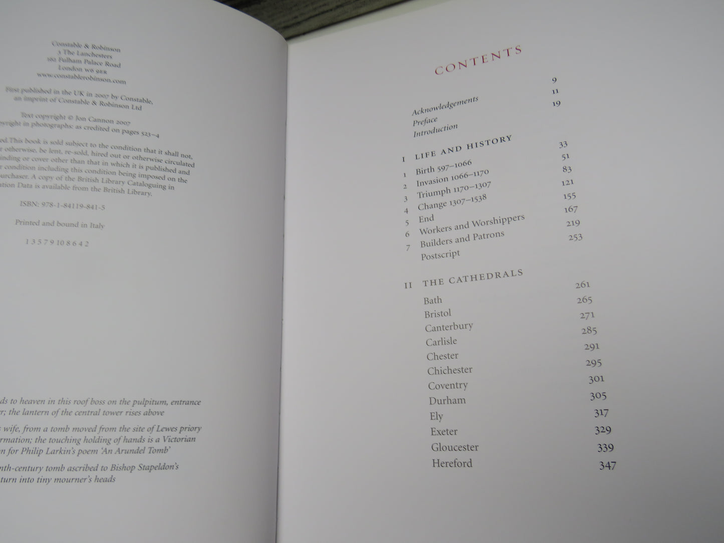 Cathedral The Great English Cathedrals and the World That Made Them 600-1540 By Jon Cannon 2007