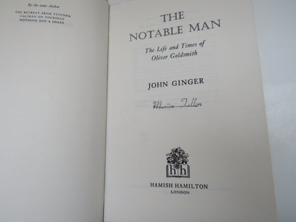 The Notable Man, The Life and Times of Oliver Goldsmith by John Ginger, 1977 book image 4
