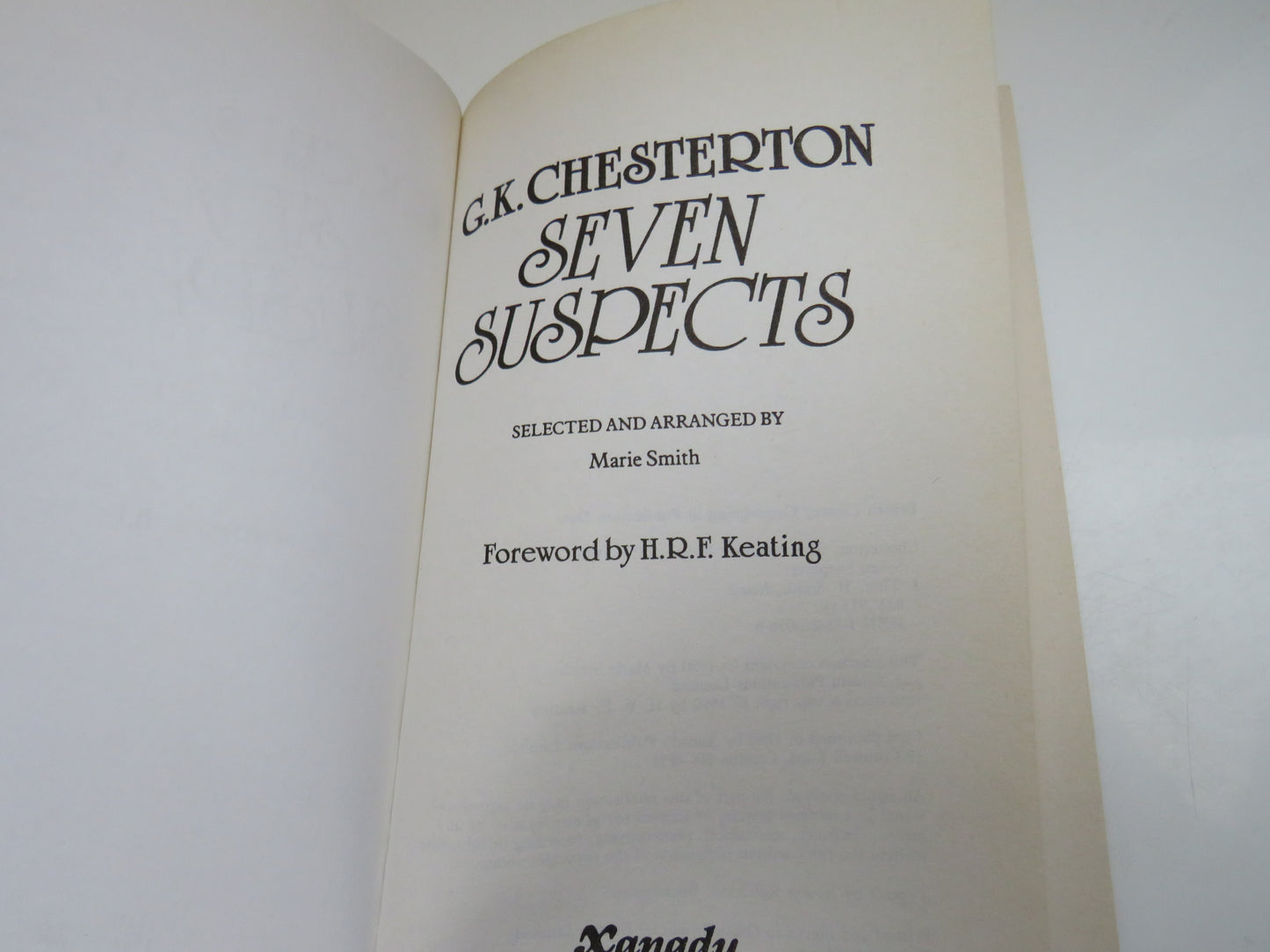 Seven Suspects, G. K. Chesterton, selected and arranged by Marie Smith, 1990