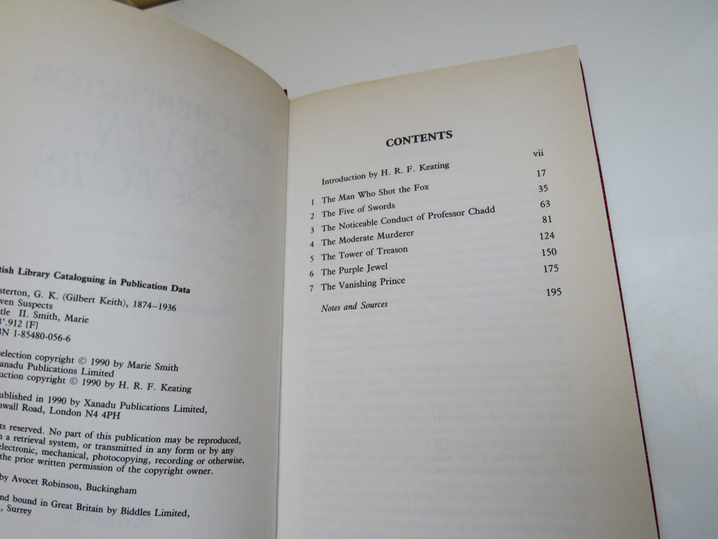 Seven Suspects, G. K. Chesterton, selected and arranged by Marie Smith, 1990