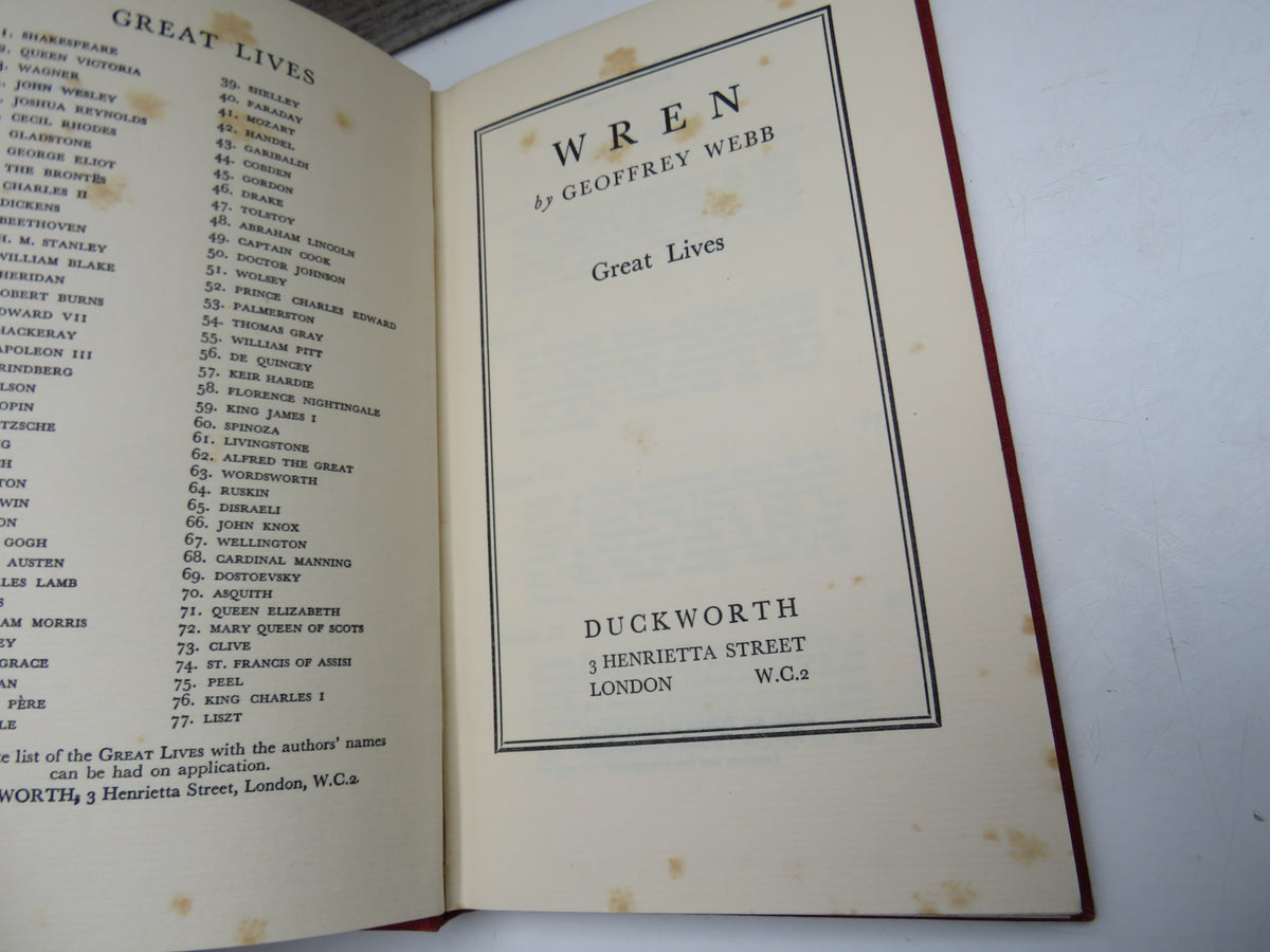 Wren By Geoffrey Webb "Great Lives"