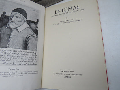 Enigmas Another Book of Unexplained Facts By Lieut-Commander Rupert T. Gould 1946 book image 3