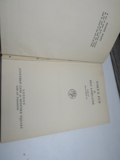 Poet's Pub By Eric Linklater 1934
