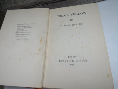 Crome Yellow By Aldous Huxley 1934