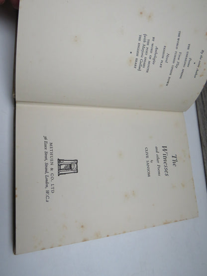 The Witness and Other Poems By Clive Sansom 1957