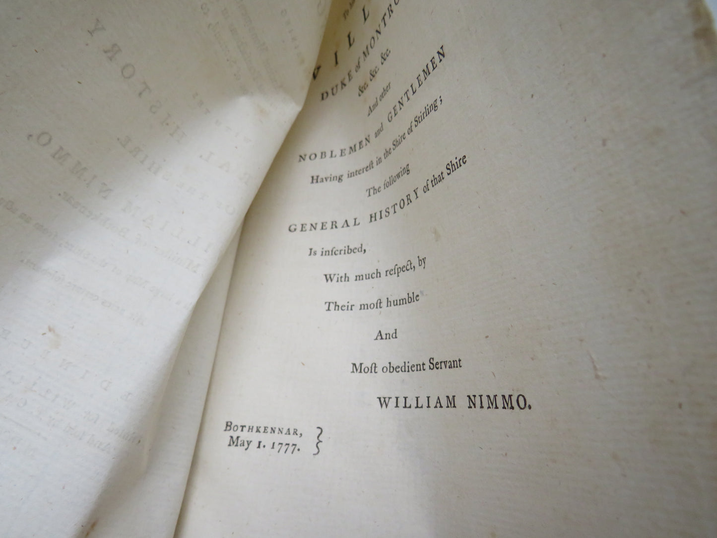 A General History of Stirlingshire With Natural History of the Shire By William Nimmo 1777