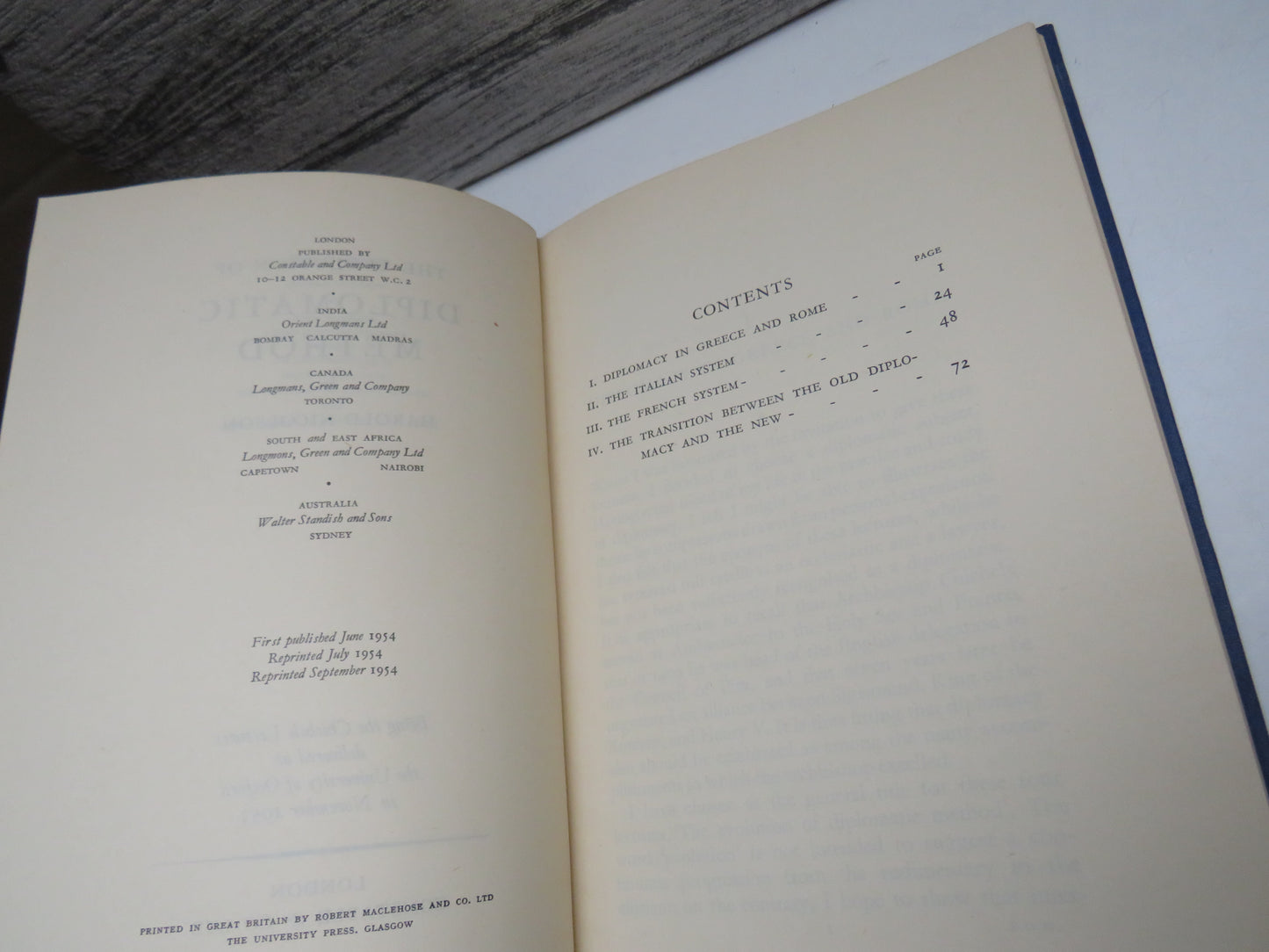 The Evolution of Diplomatic Method By Harold Nicolson 1953