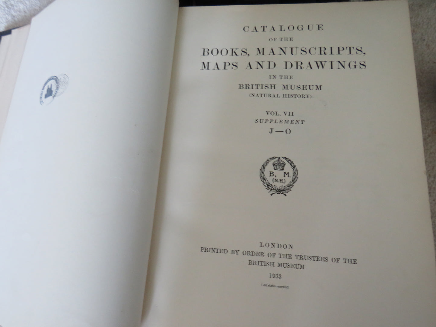 Large Collection of Catalogue of the Library In The British Museum Books