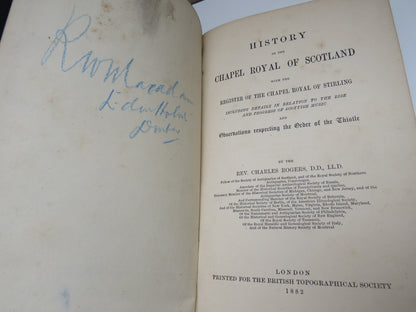 History of the Chapel Royal of Scotland With The Register of the Chapel Royal of Stirling By The Rev book image 3