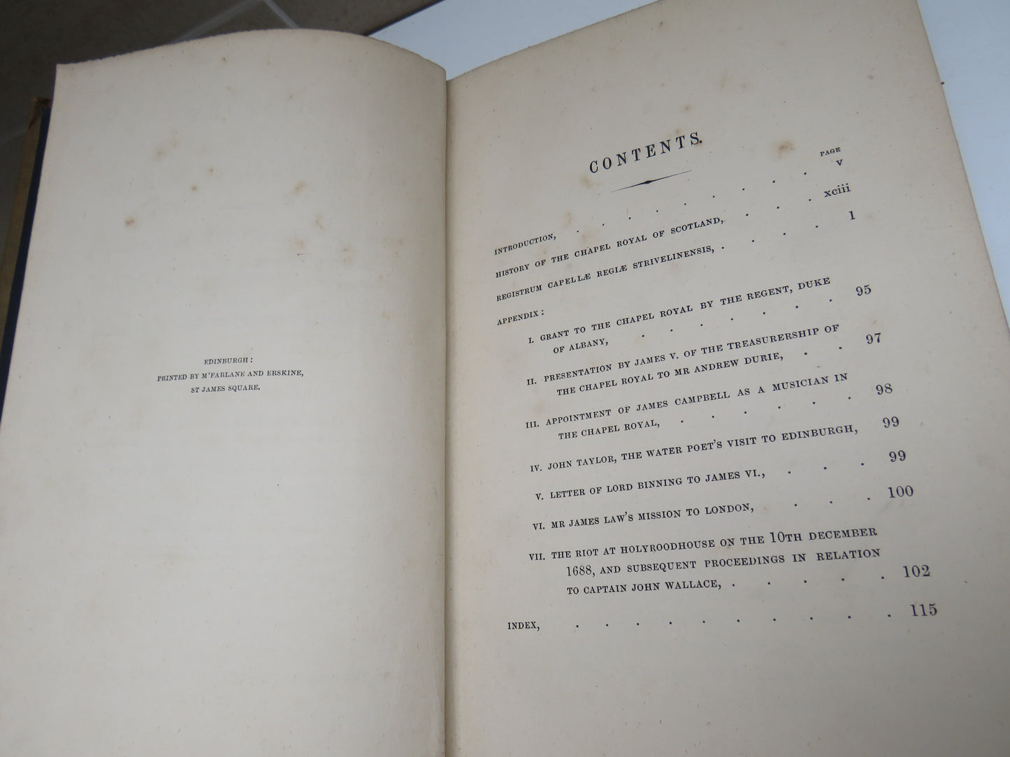 History of the Chapel Royal of Scotland With The Register of the Chapel Royal of Stirling By The Rev Charles Rogers 1882