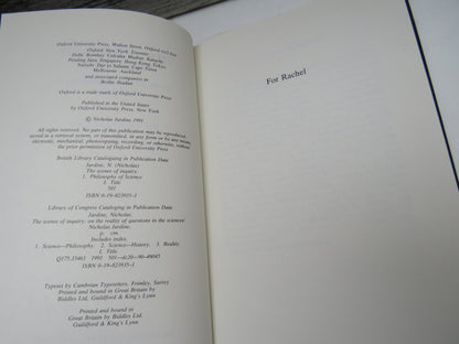 The Scenes of Inquiry On The Reality of Questions In The Sciences By Nicholas Jardine 1991 book image 4