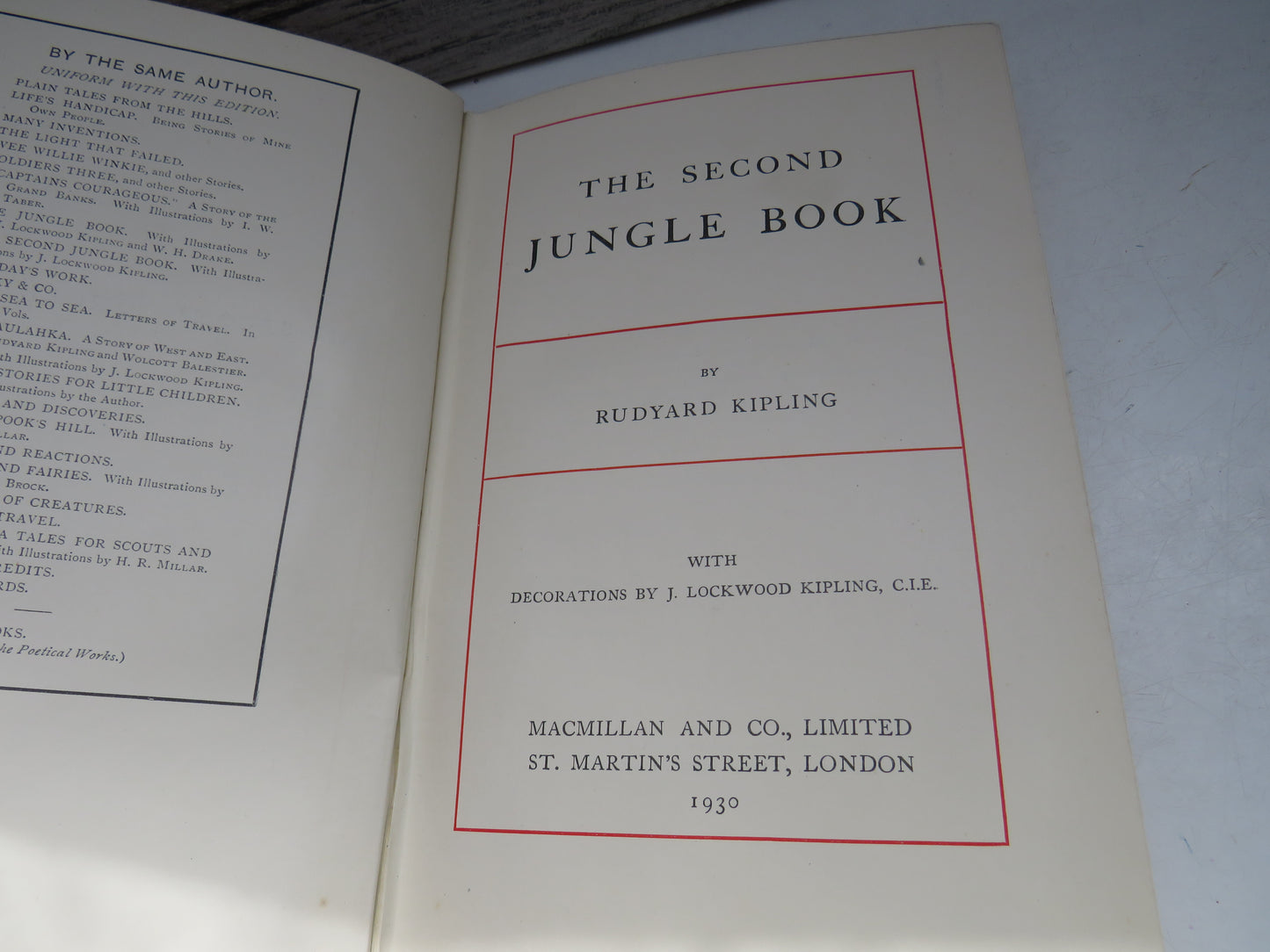 The Second Jungle Book By Rudyard Kipling 1930