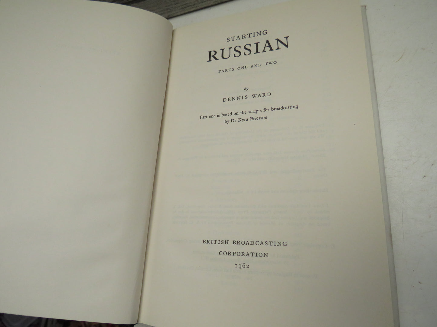 Starting Russian Parts One and Two By Dennis Ward 1962