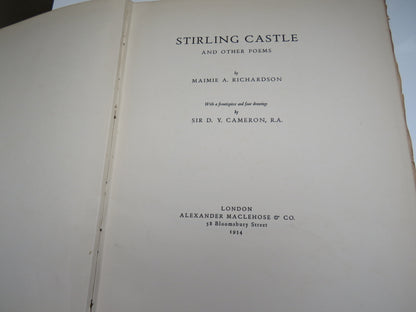 Stirling Castle and Other Poems By Maimie A. Richardson 1934 book image 3