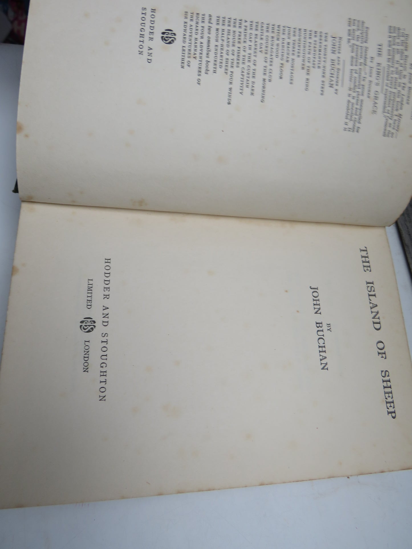 The Island of Sheep By John Buchan 1936 1st Edition