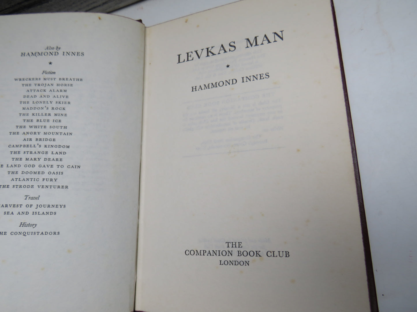 Levkas Man By Hammond Innes 1972