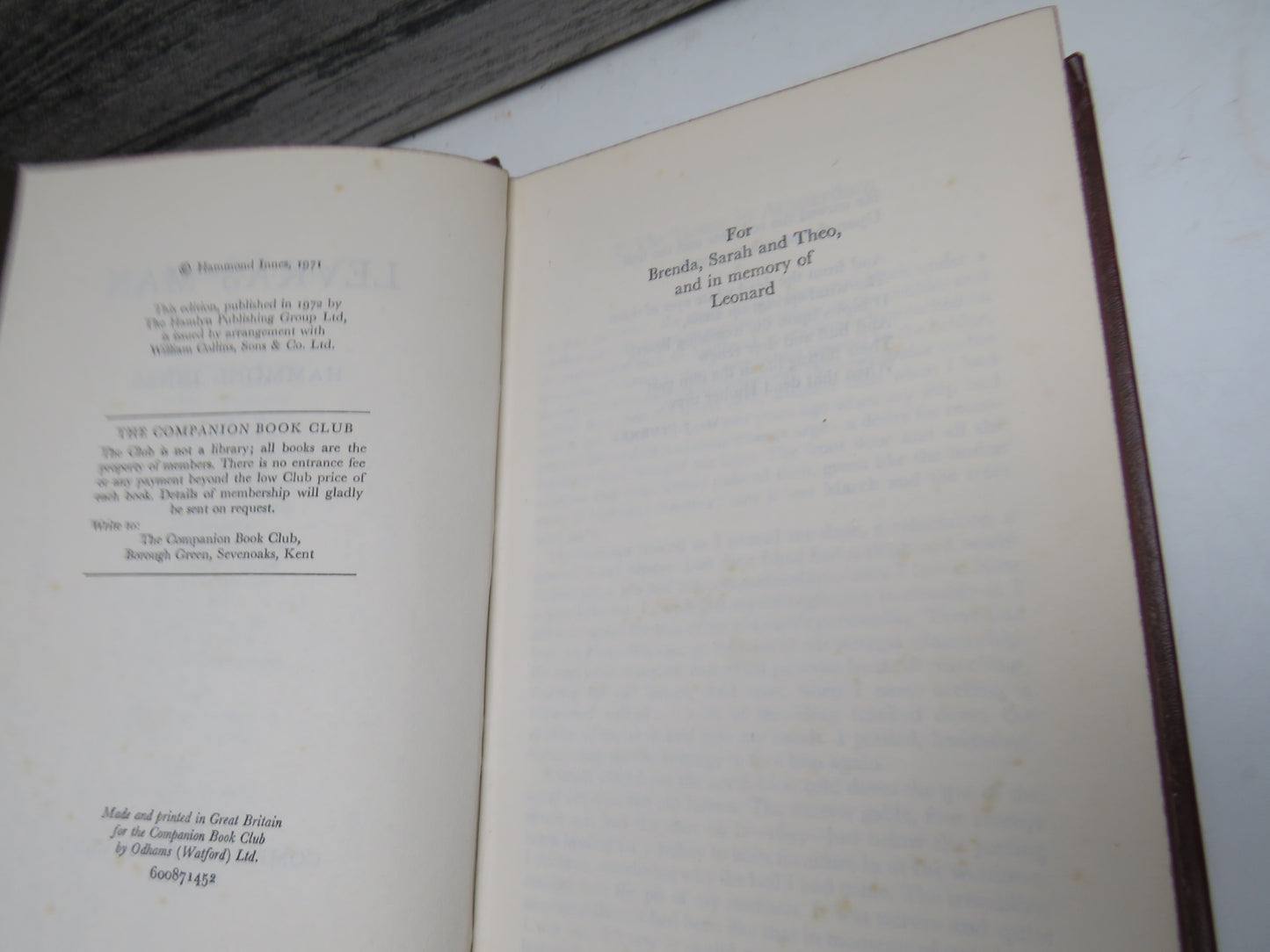 Levkas Man By Hammond Innes 1972