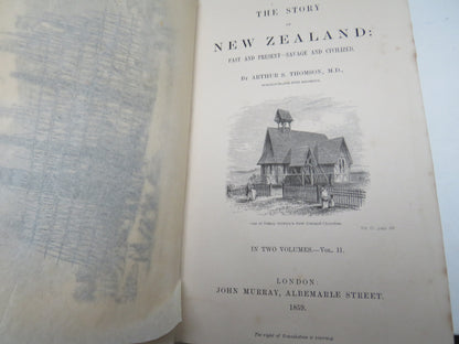 The Story of New Zealand Past and Present - Savage and Civilized by Arthur S. Thomson Vol II 1850 book image 3