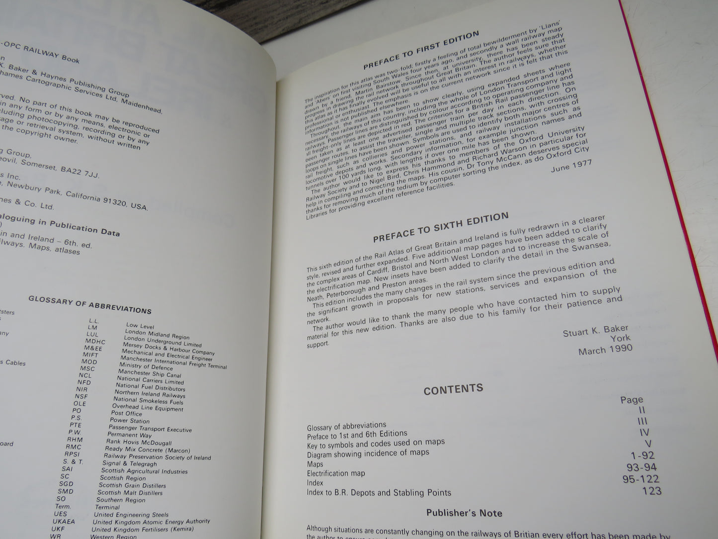 Rail Atlas Of Great Britain & Ireland Compiled By S.K. Baker 1990