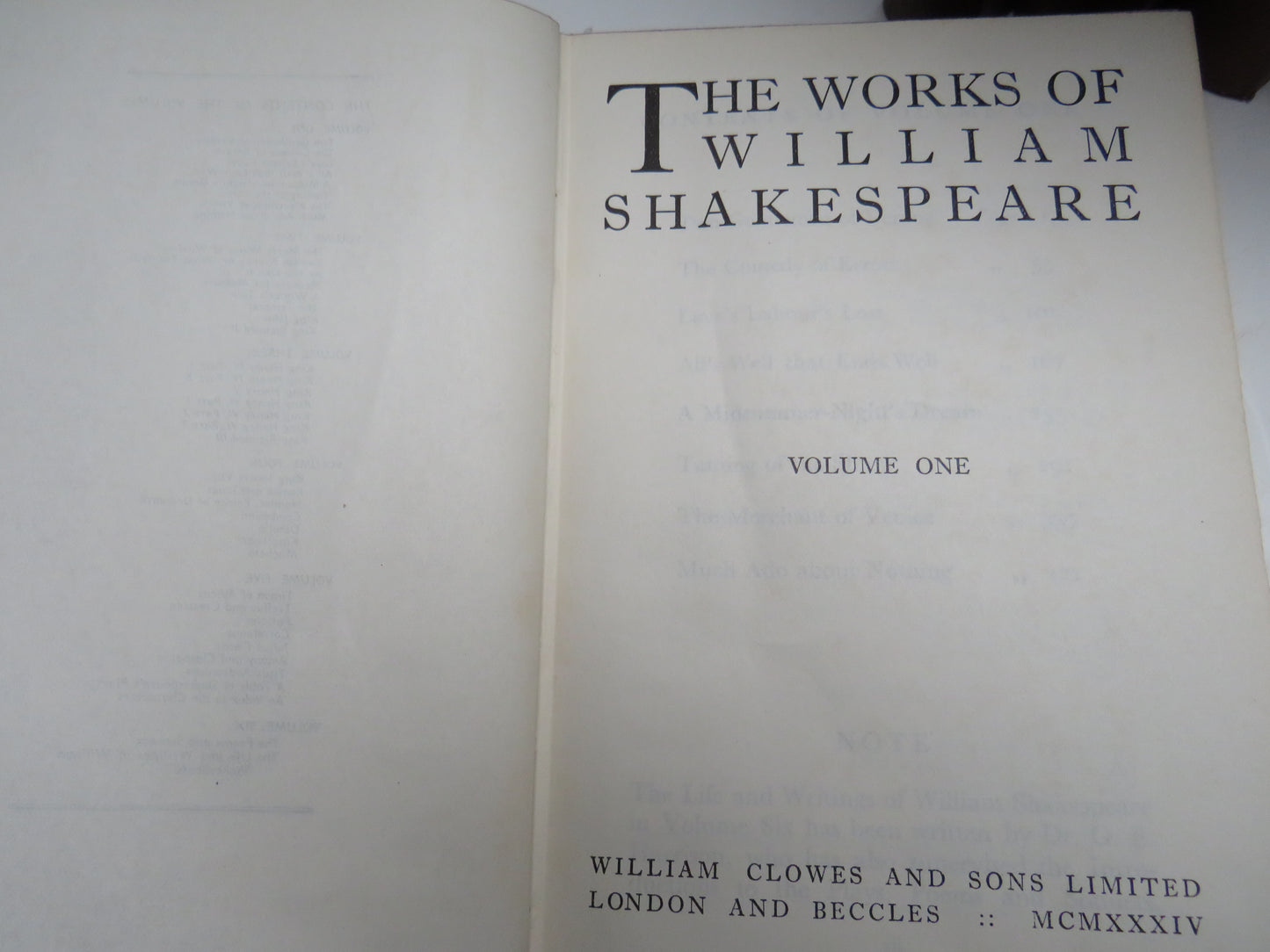 The Works of William Shakespeare In Six Volumes 1934 - Vintage Set of Books