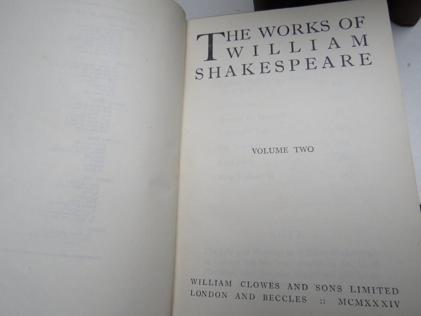 The Works of William Shakespeare In Six Volumes 1934 - Vintage Set of Books