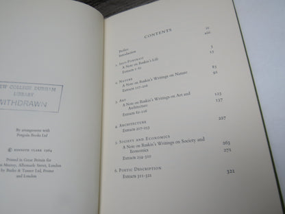 Ruskin Today Chosen and Annotated By Kenneth Clark 1964