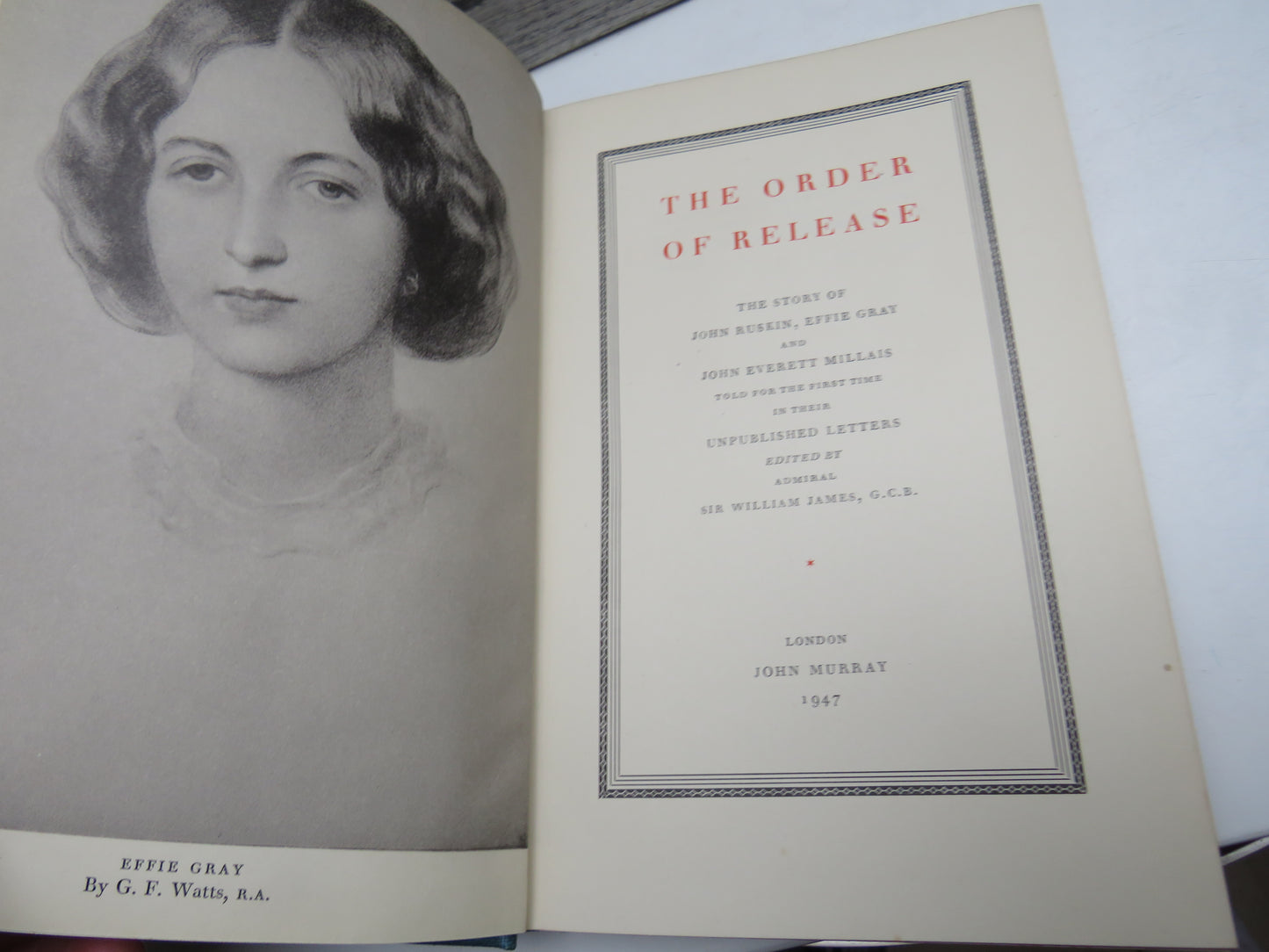 The Order of Release The Story of John Ruskin, Effie Gray and John Everett Millais 1947