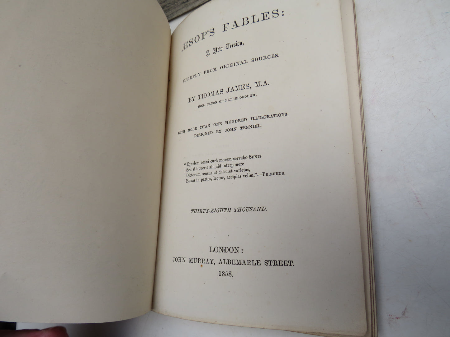 Aesop's Fables: A New Version Chiefly From Original Sources By Thomas James 1858