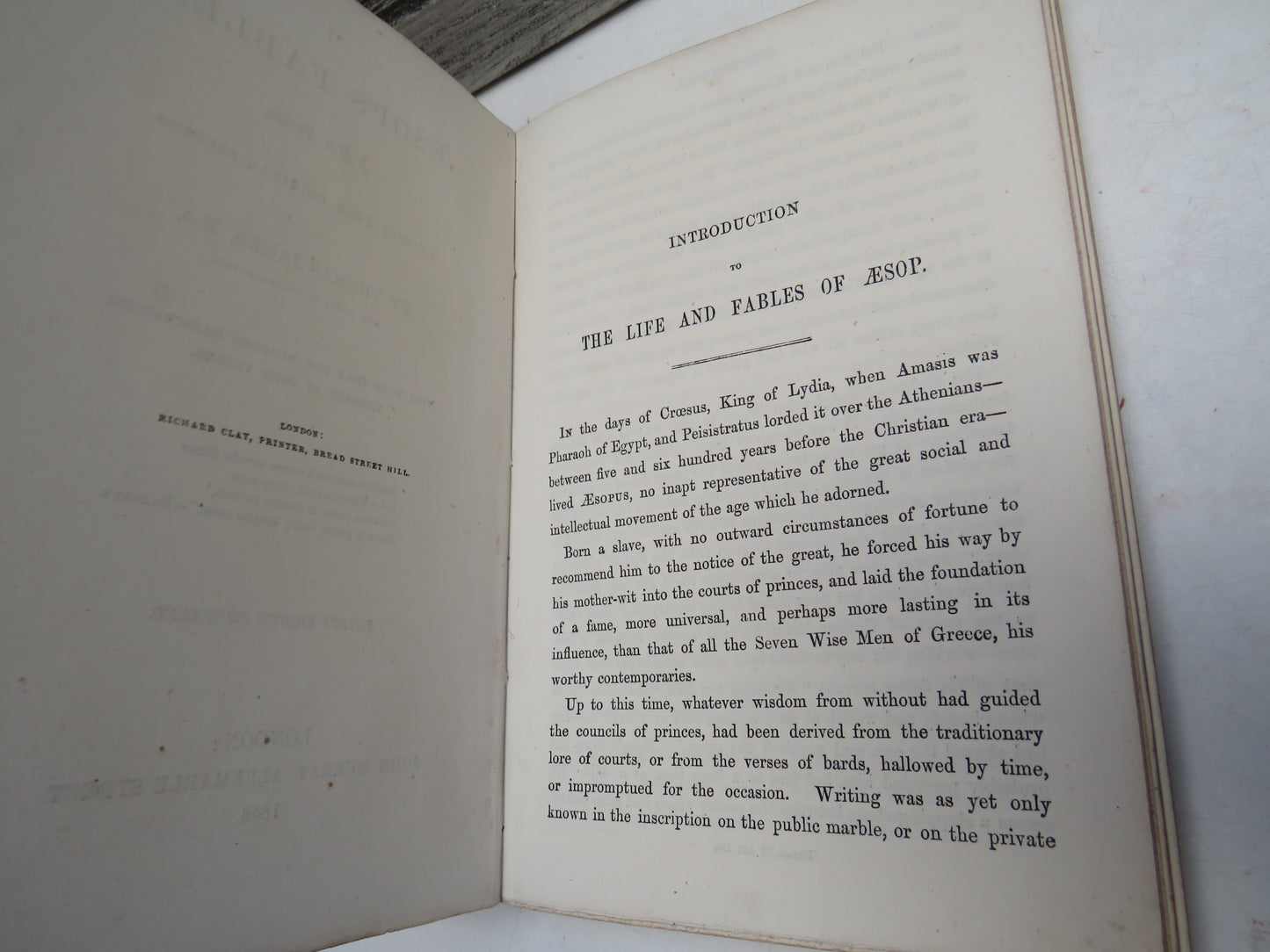 Aesop's Fables: A New Version Chiefly From Original Sources By Thomas James 1858