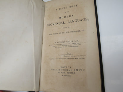 A Hand Book To The Modern Provencal Language Spoken In The South of France, Piedmont By J. Duncan Cr book image 4