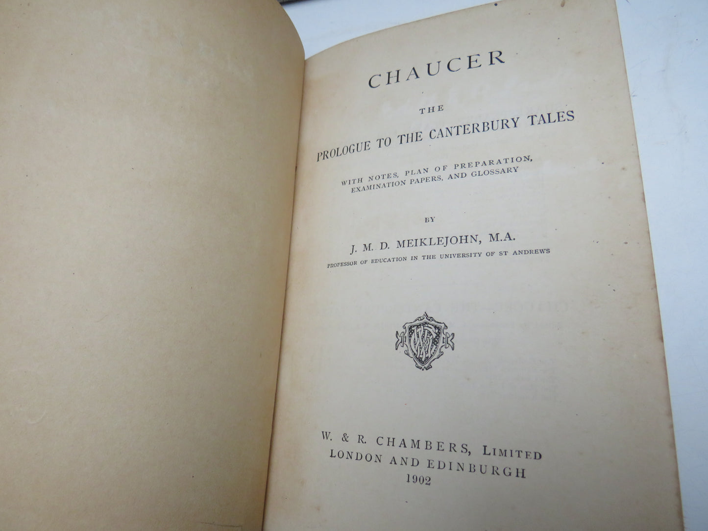Chaucer The Prologue To The Canterbury Tales By J. M. D. Meiklejohn 1902
