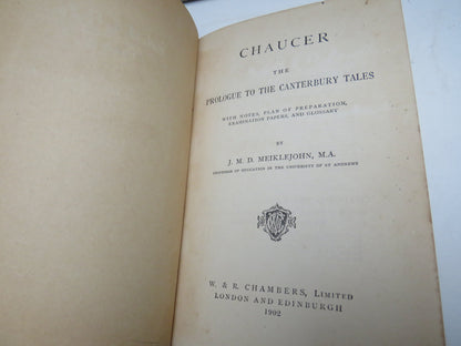 Chaucer The Prologue To The Canterbury Tales By J. M. D. Meiklejohn 1902 book image 4