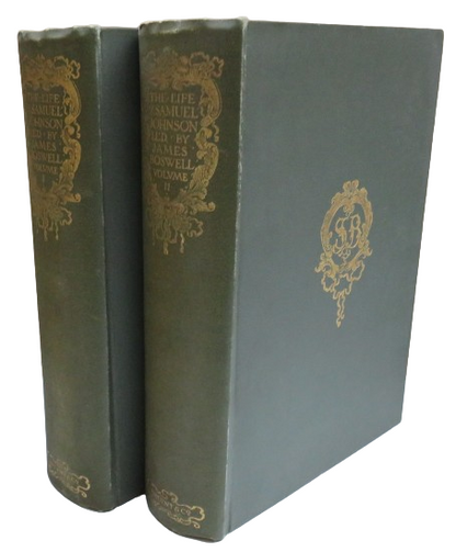 The Life of Samuel Johnson LL.D. By James Boswell 1901 Vol 1 & 2 book front cover