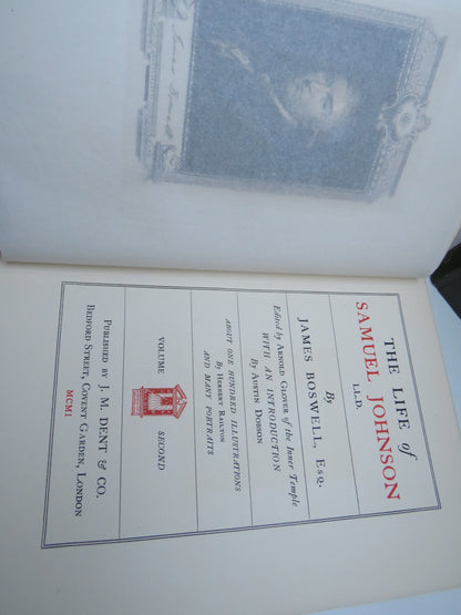 The Life of Samuel Johnson LL.D. By James Boswell 1901 Vol 1 & 2 book image 4